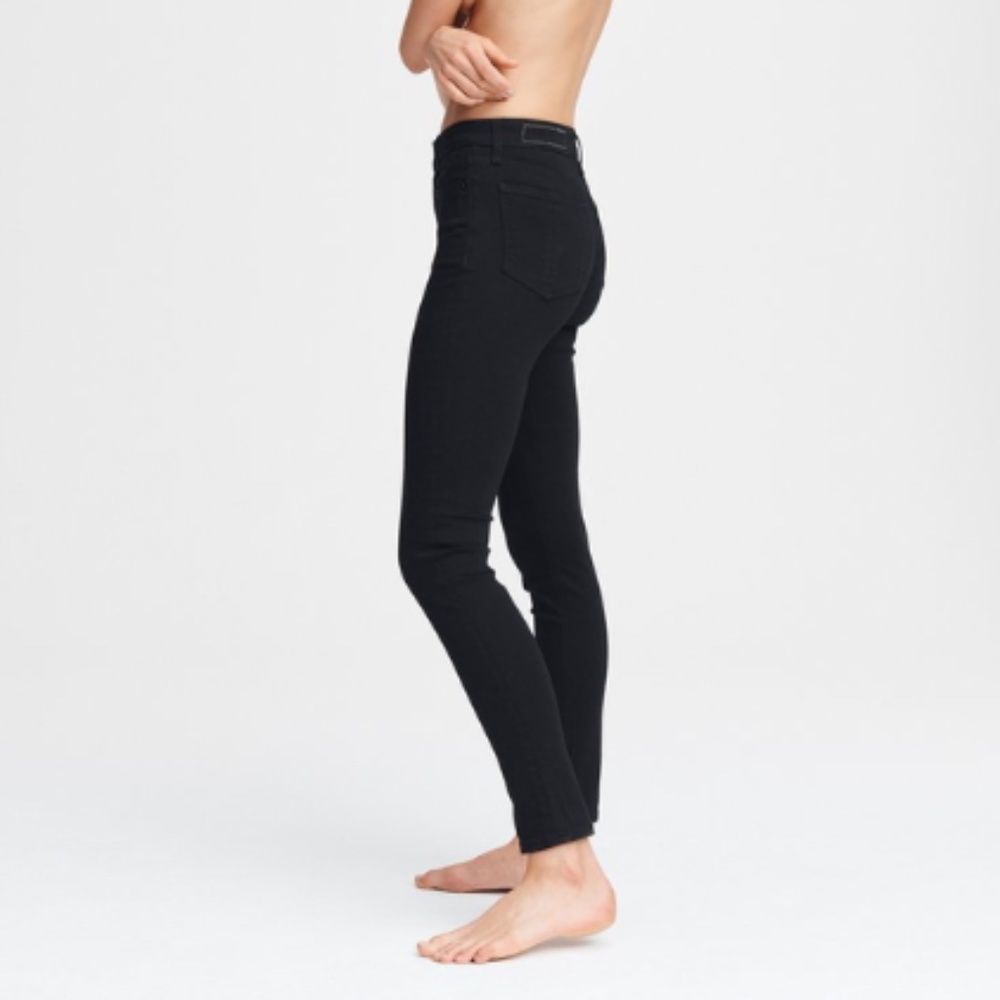 rag & bone | Black High Rise Ankle Skinny Jeans